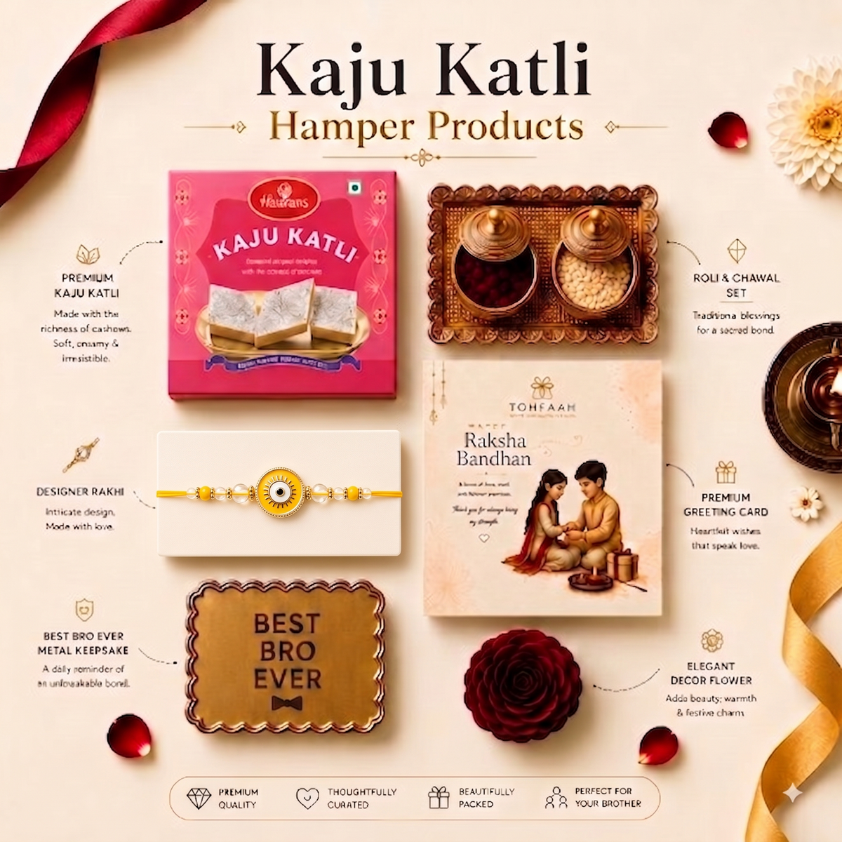 Surya Mani Rakhi with Kaju Katli Box